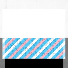 Transgender Pride Diagonal Stripes Pattern Rectangular Jigsaw Puzzl by VernenInk