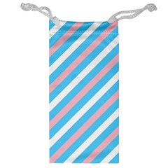 Transgender Pride Diagonal Stripes Pattern Jewelry Bag by VernenInk