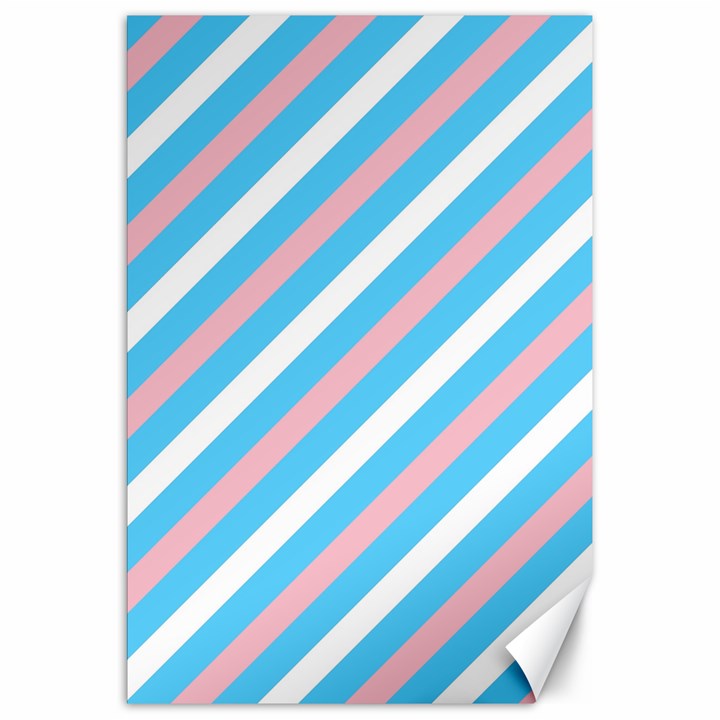 Transgender Pride Diagonal Stripes Pattern Canvas 20  x 30 