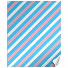 Transgender Pride Diagonal Stripes Pattern Canvas 11  X 14  by VernenInk