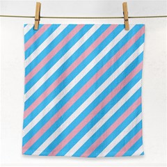 Transgender Pride Diagonal Stripes Pattern Face Towel by VernenInk