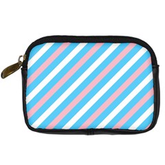 Transgender Pride Diagonal Stripes Pattern Digital Camera Leather Case by VernenInk