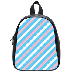 Transgender Pride Diagonal Stripes Pattern School Bag (small) by VernenInk