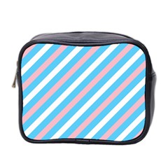 Transgender Pride Diagonal Stripes Pattern Mini Toiletries Bag (two Sides) by VernenInk