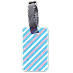 Transgender Pride Diagonal Stripes Pattern Luggage Tag (two Sides) by VernenInk