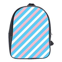 Transgender Pride Diagonal Stripes Pattern School Bag (xl) by VernenInk