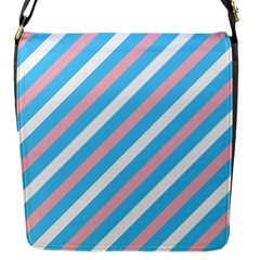 Transgender Pride Diagonal Stripes Pattern Flap Closure Messenger Bag (s) by VernenInk