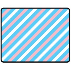 Transgender Pride Diagonal Stripes Pattern Double Sided Fleece Blanket (medium)  by VernenInk