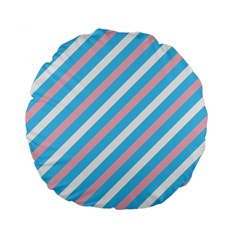 Transgender Pride Diagonal Stripes Pattern Standard 15  Premium Flano Round Cushions by VernenInk