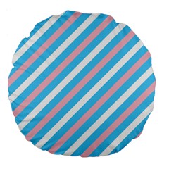 Transgender Pride Diagonal Stripes Pattern Large 18  Premium Flano Round Cushions by VernenInk