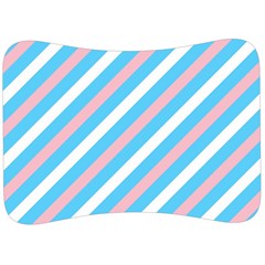 Transgender Pride Diagonal Stripes Pattern Velour Seat Head Rest Cushion by VernenInk