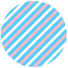 Transgender Pride Diagonal Stripes Pattern Wooden Bottle Opener (round) by VernenInk