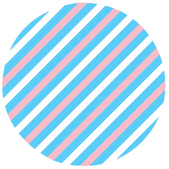 Transgender Pride Diagonal Stripes Pattern Wooden Bottle Opener (Round)