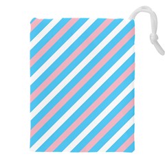 Transgender Pride Diagonal Stripes Pattern Drawstring Pouch (4xl) by VernenInk