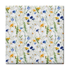 Summer Flowers Pattern Tile Coaster by goljakoff