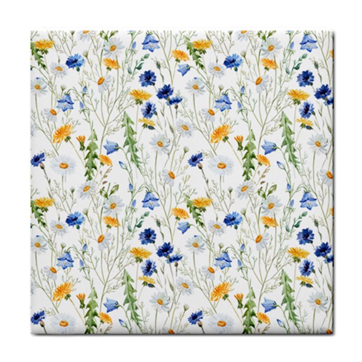 Summer flowers pattern Tile Coaster