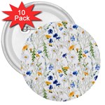 Summer flowers pattern 3  Buttons (10 pack)  Front