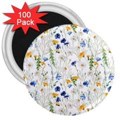 Summer Flowers Pattern 3  Magnets (100 Pack) by goljakoff