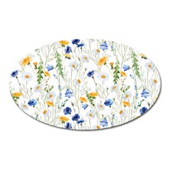 Summer Flowers Pattern Oval Magnet by goljakoff