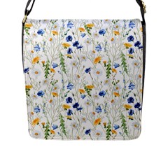 Summer Flowers Pattern Flap Closure Messenger Bag (l) by goljakoff