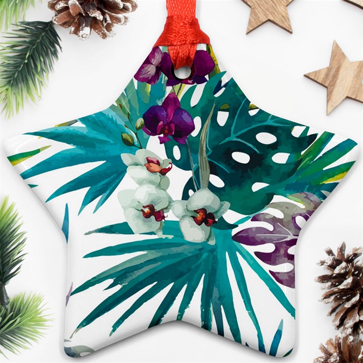 Tropical flowers Ornament (Star)