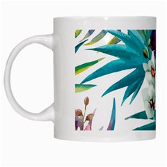 Tropical Flowers White Mugs by goljakoff