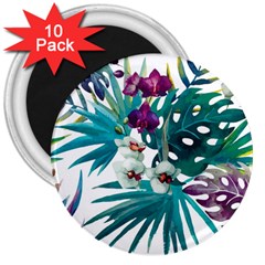 Tropical Flowers 3  Magnets (10 Pack)  by goljakoff