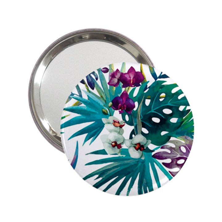 Tropical flowers 2.25  Handbag Mirrors