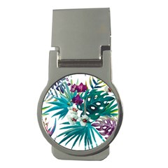 Tropical Flowers Money Clips (round)  by goljakoff