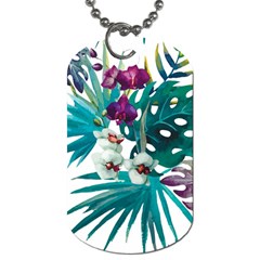 Tropical Flowers Dog Tag (one Side) by goljakoff