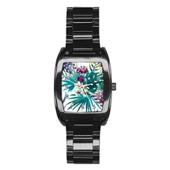 Tropical flowers Stainless Steel Barrel Watch