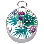 Tropical flowers Silver Compasses Front