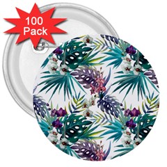 Tropical Flowers Pattern 3  Buttons (100 Pack)  by goljakoff