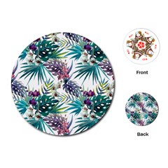 Tropical Flowers Pattern Playing Cards Single Design (round) by goljakoff