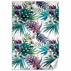 Tropical Flowers Pattern Canvas 12  X 18  by goljakoff