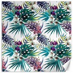 Tropical Flowers Pattern Canvas 16  X 16  by goljakoff