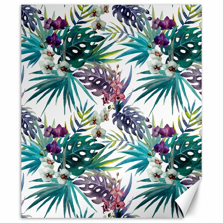 Tropical flowers pattern Canvas 20  x 24 