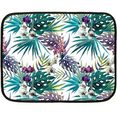 Tropical Flowers Pattern Double Sided Fleece Blanket (mini)  by goljakoff