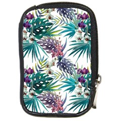 Tropical Flowers Pattern Compact Camera Leather Case by goljakoff