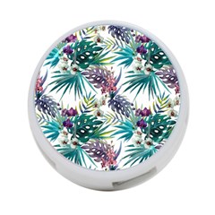 Tropical Flowers Pattern 4-port Usb Hub (one Side) by goljakoff