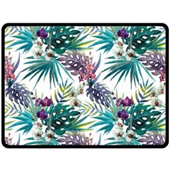 Tropical Flowers Pattern Fleece Blanket (large)  by goljakoff