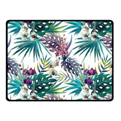 Tropical Flowers Pattern Fleece Blanket (small) by goljakoff