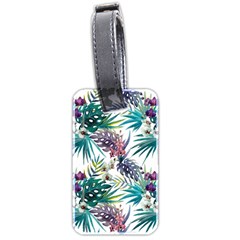 Tropical Flowers Pattern Luggage Tag (two Sides) by goljakoff