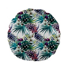 Tropical Flowers Pattern Standard 15  Premium Flano Round Cushions by goljakoff