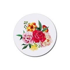 Garden Flowers Rubber Coaster (round)  by goljakoff