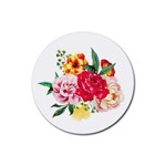 Garden flowers Rubber Coaster (Round)  Front