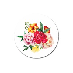 Garden Flowers Magnet 3  (round) by goljakoff