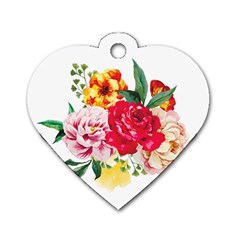 Garden Flowers Dog Tag Heart (one Side) by goljakoff