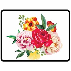 Garden Flowers Double Sided Fleece Blanket (large)  by goljakoff