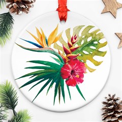 Tropical Flowers Ornament (round) by goljakoff